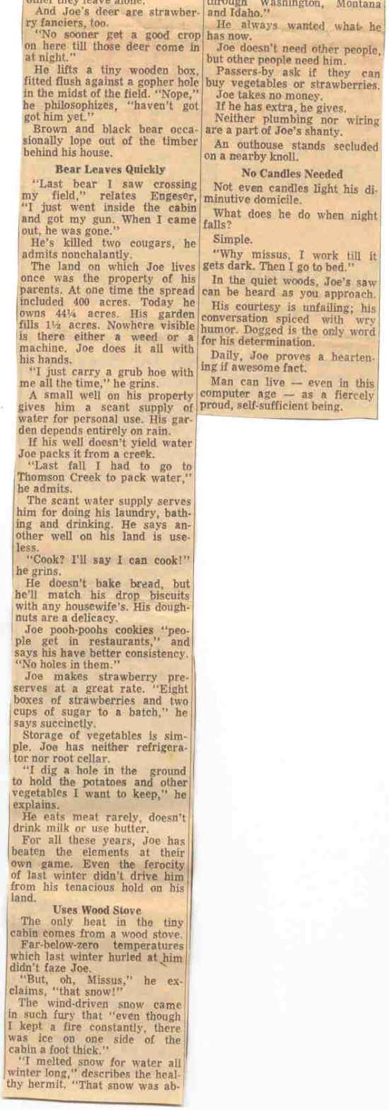 Newspaper article about Joe Engeser 2